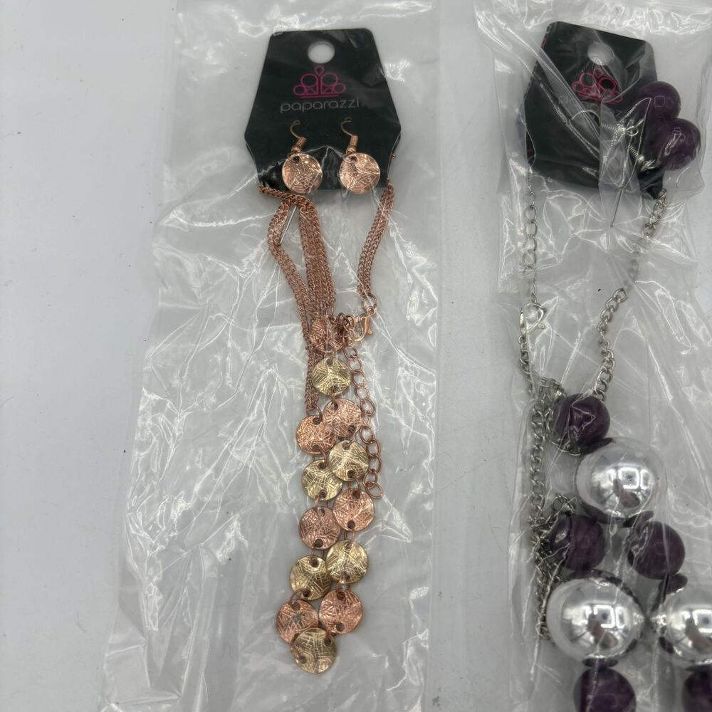 Paparazzi Necklaces Earrings Combo Lot of 5 Sets Balls Silver White - Picture 3 of 10